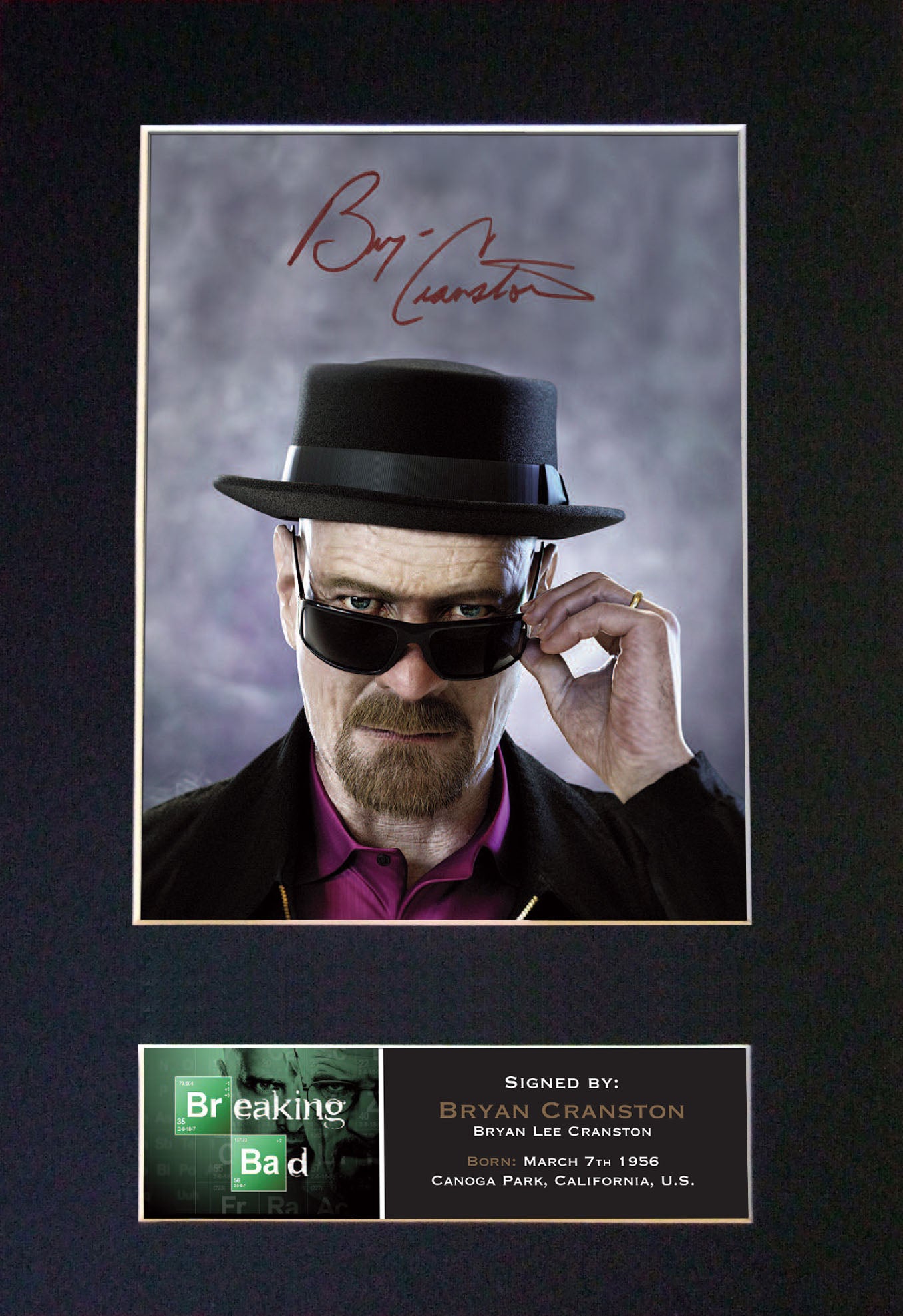 BRYAN CRANSTON Breaking Bad Signed Autograph Mounted Photo Repro PRINT A4 431