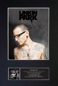 CHESTER BENNINGTON Linkin Park Autograph Mounted Signed Photo Repro Print A4 711