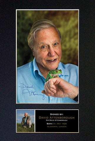 DAVID ATTENBOROUGH Mounted Signed Photo Reproduction Autograph Print A4 339