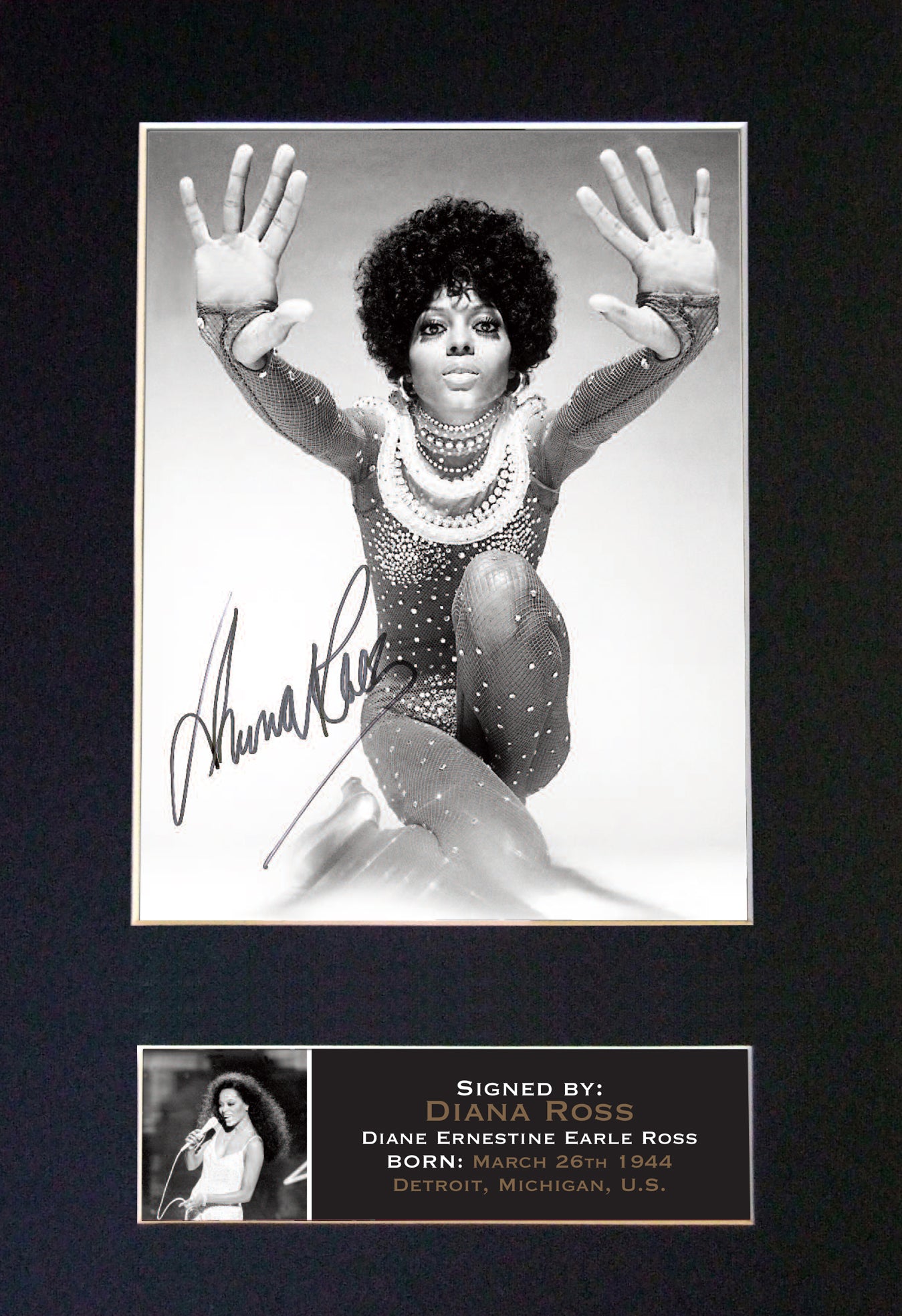 DIANA ROSS Very Rare Quality Autograph Mounted Signed Photo PRINT A4 665