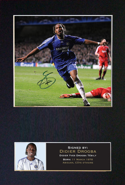 DIDIER DROGBA No1 Autograph Mounted Photo Reproduction QUALITY PRINT A4 45