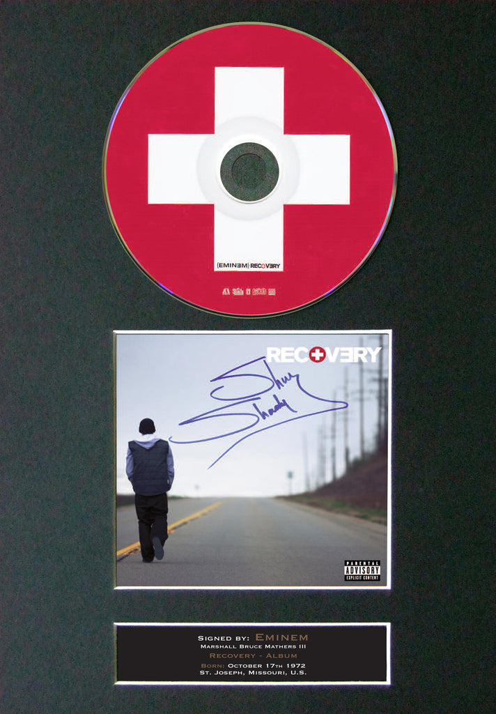 EMINEM Recovery Album Signed CD COVER MOUNTED A4 Repro Autograph Print –  The Autograph Gallery
