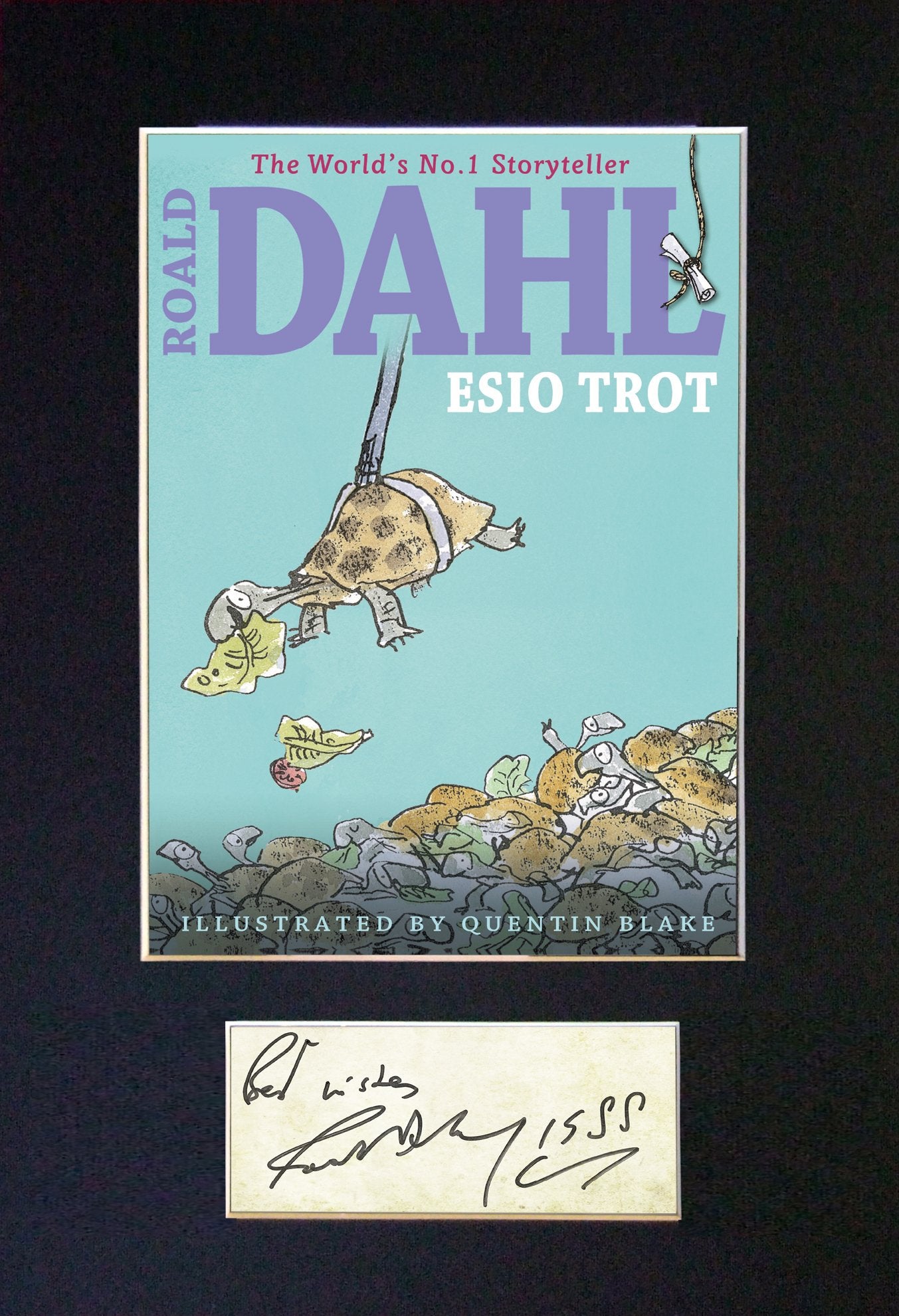 ROALD DAHL Esio Trot Book Cover Autograph Signed Repro A4 Mounted Print 673