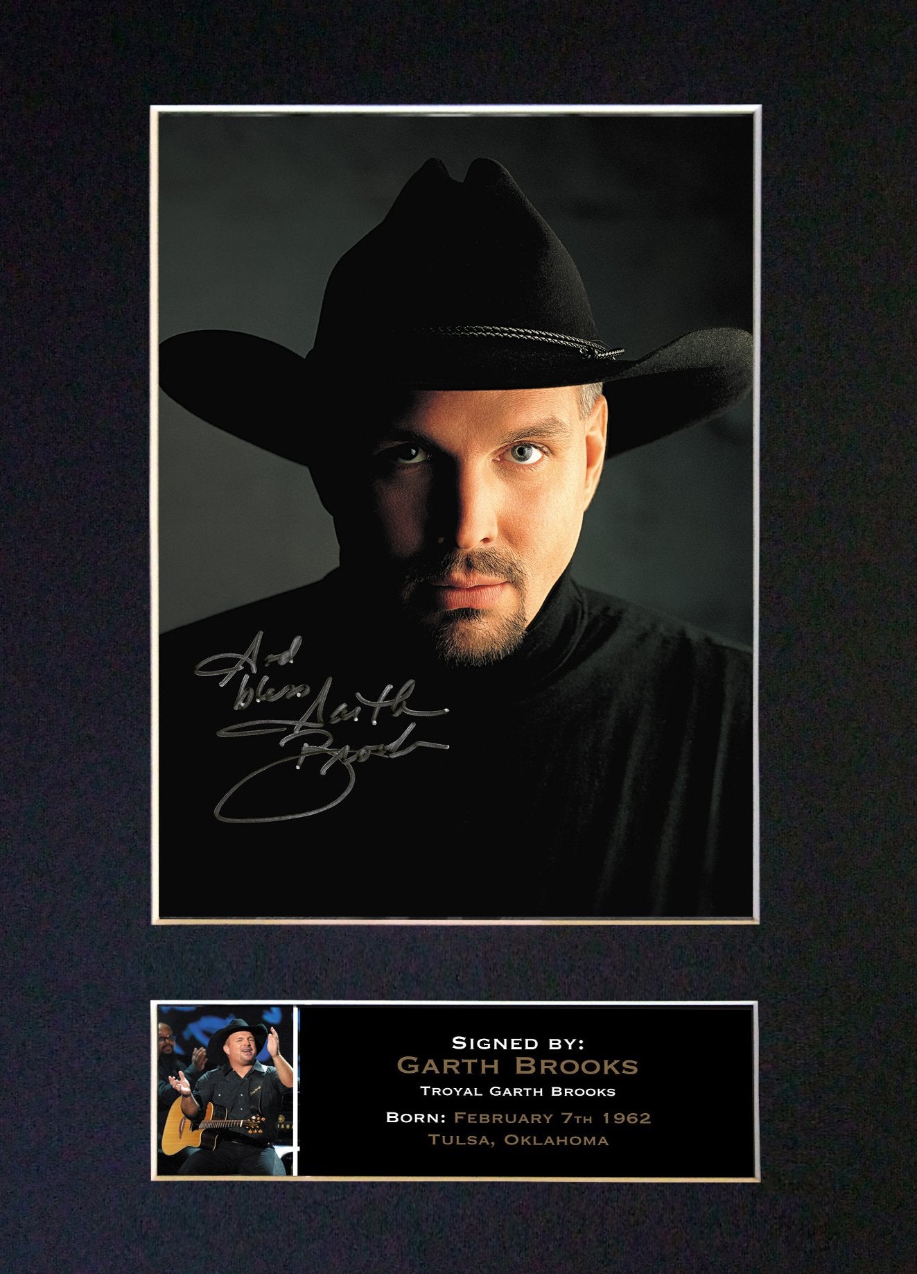 GARTH BROOKS Mounted Signed Photo Reproduction Autograph Print A4 332