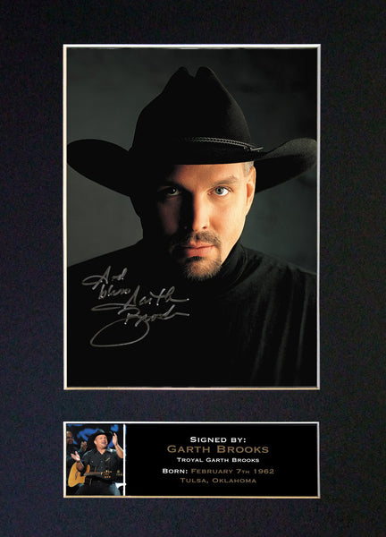 GARTH BROOKS Mounted Signed Photo Reproduction Autograph Print A4 332