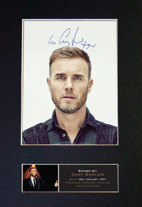 GARY BARLOW Signed Autograph Mounted Photo REPRODUCTION PRINT A4 402