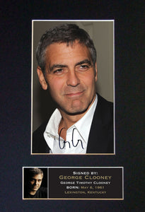 GEORGE CLOONEY Mounted Signed Photo Reproduction Autograph Print A4 7