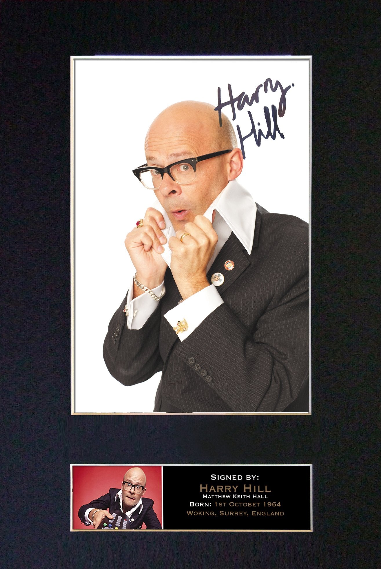 HARRY HILL Mounted Signed Photo Reproduction Autograph Print A4 128