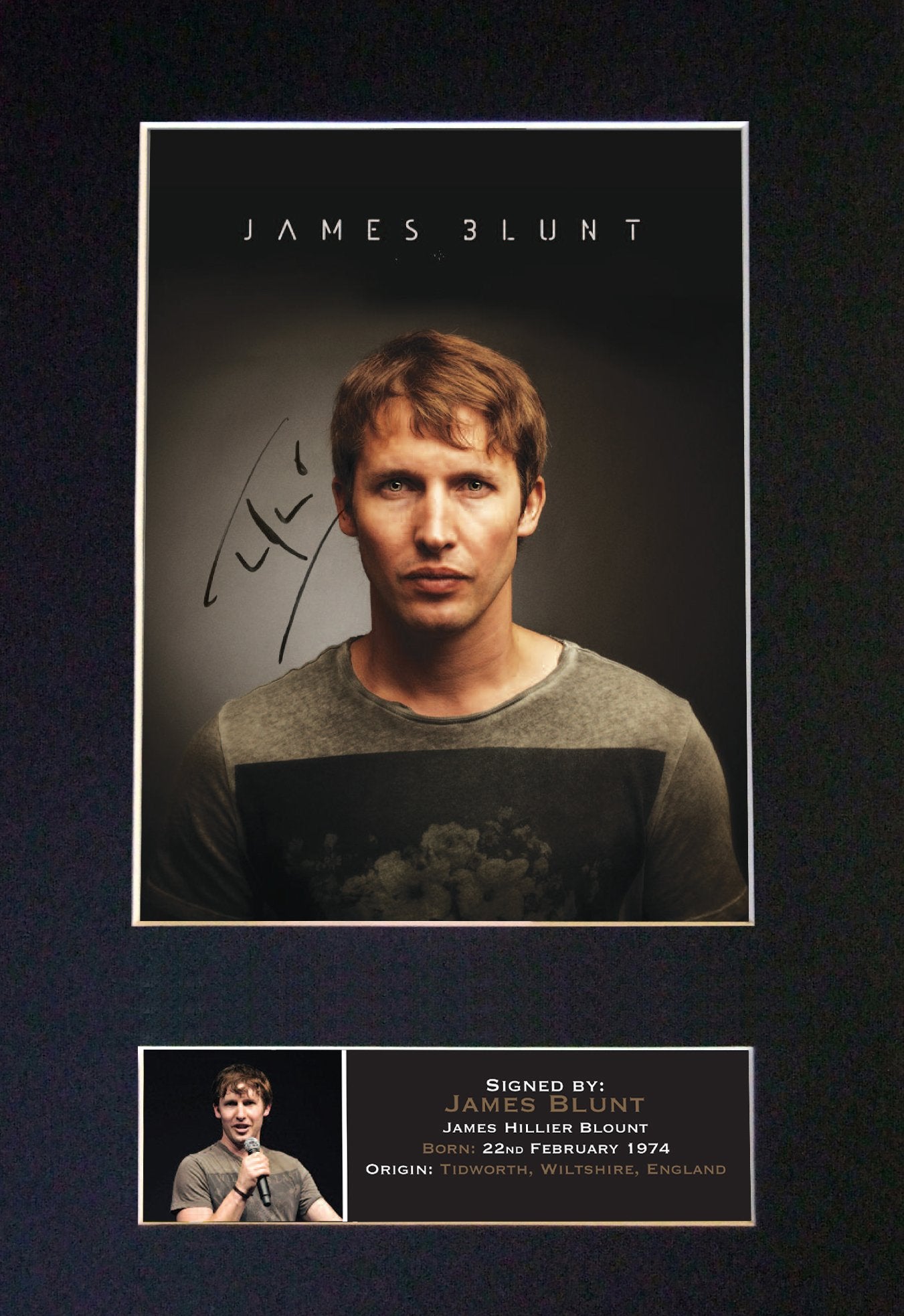 JAMES BLUNT Signed Autograph Mounted Photo Reproduction A4 397