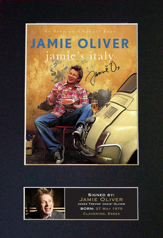 JAMIE OLIVER Mounted Signed Photo Reproduction Autograph Print A4 15