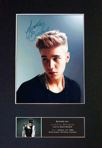 JUSTIN BIEBER No2 Signed Autograph Mounted Photo Repro A4 Print 444