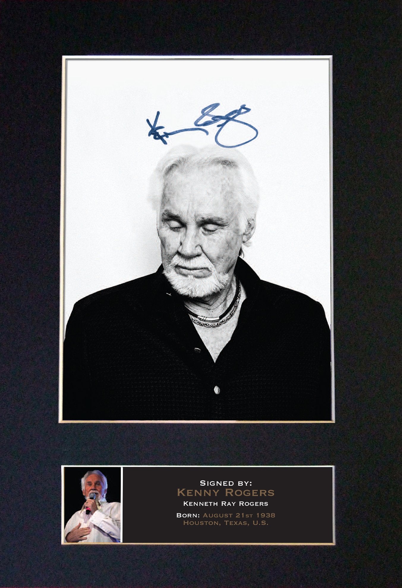 KENNY ROGERS Signed Autograph Mounted Photo REPRODUCTION PRINT A4 361