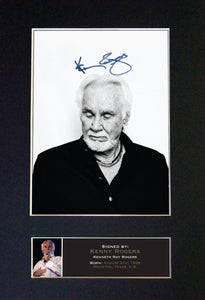 KENNY ROGERS Signed Autograph Mounted Photo REPRODUCTION PRINT A4 361