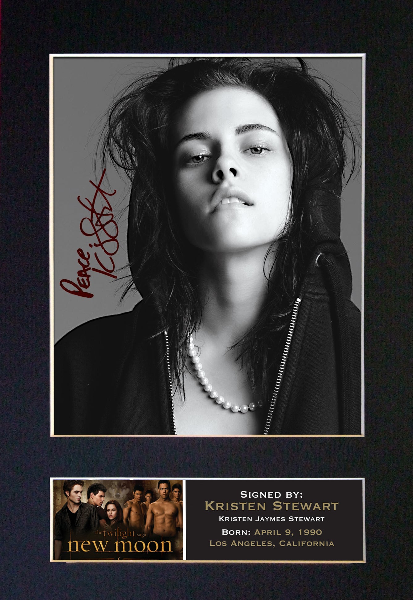 KRISTEN STEWART New Moon Mounted Signed Photo Reproduction Autograph Print A4 21