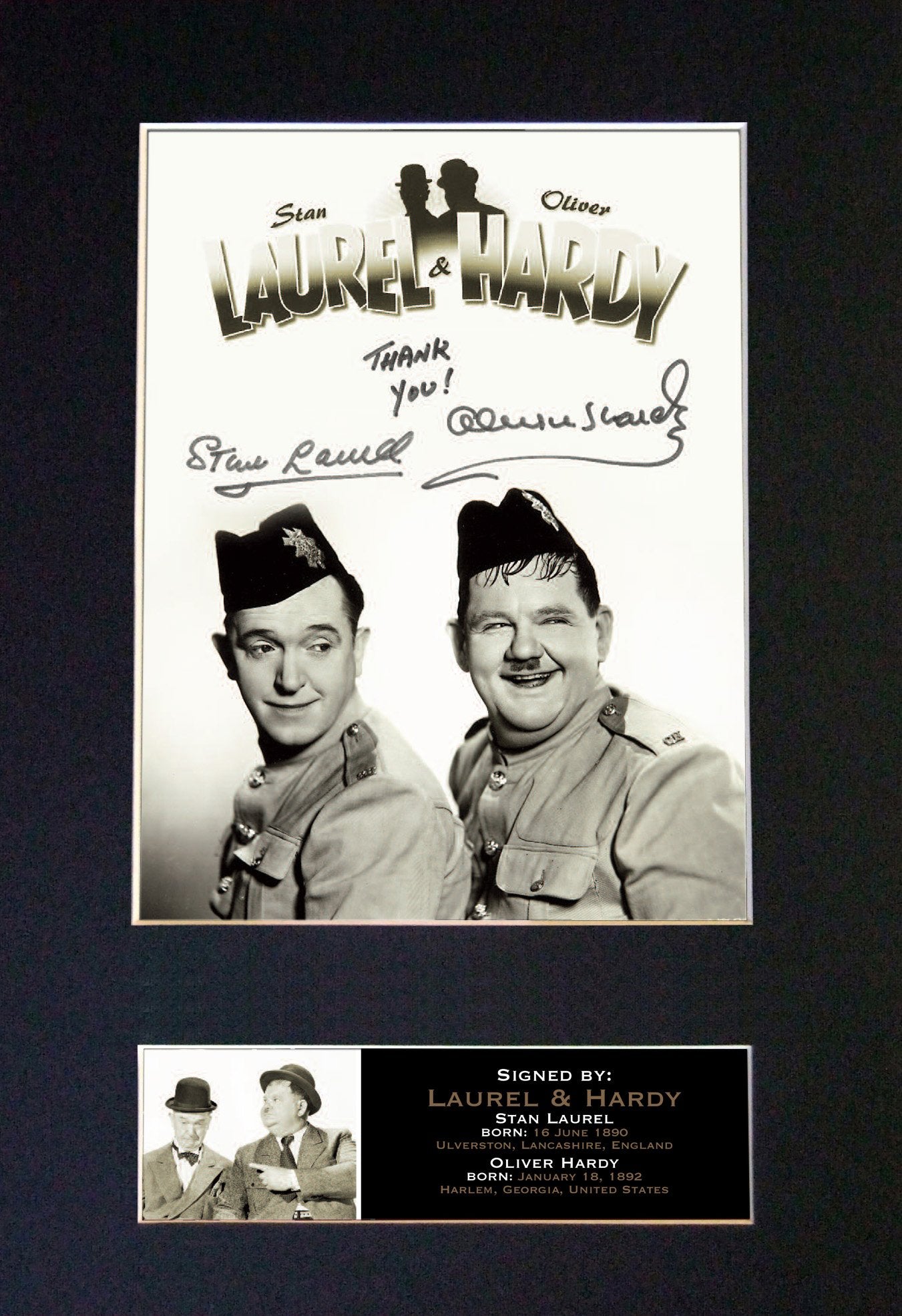 LAUREL & HARDY No2 Quality Signed Mounted Autograph Photo Print (A4) 593