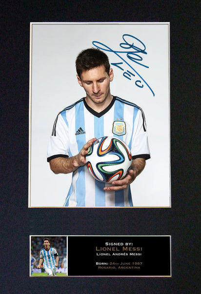 LIONEL MESSI #2 Argentina Signed Autograph Mounted Photo Repro A4 Print 503