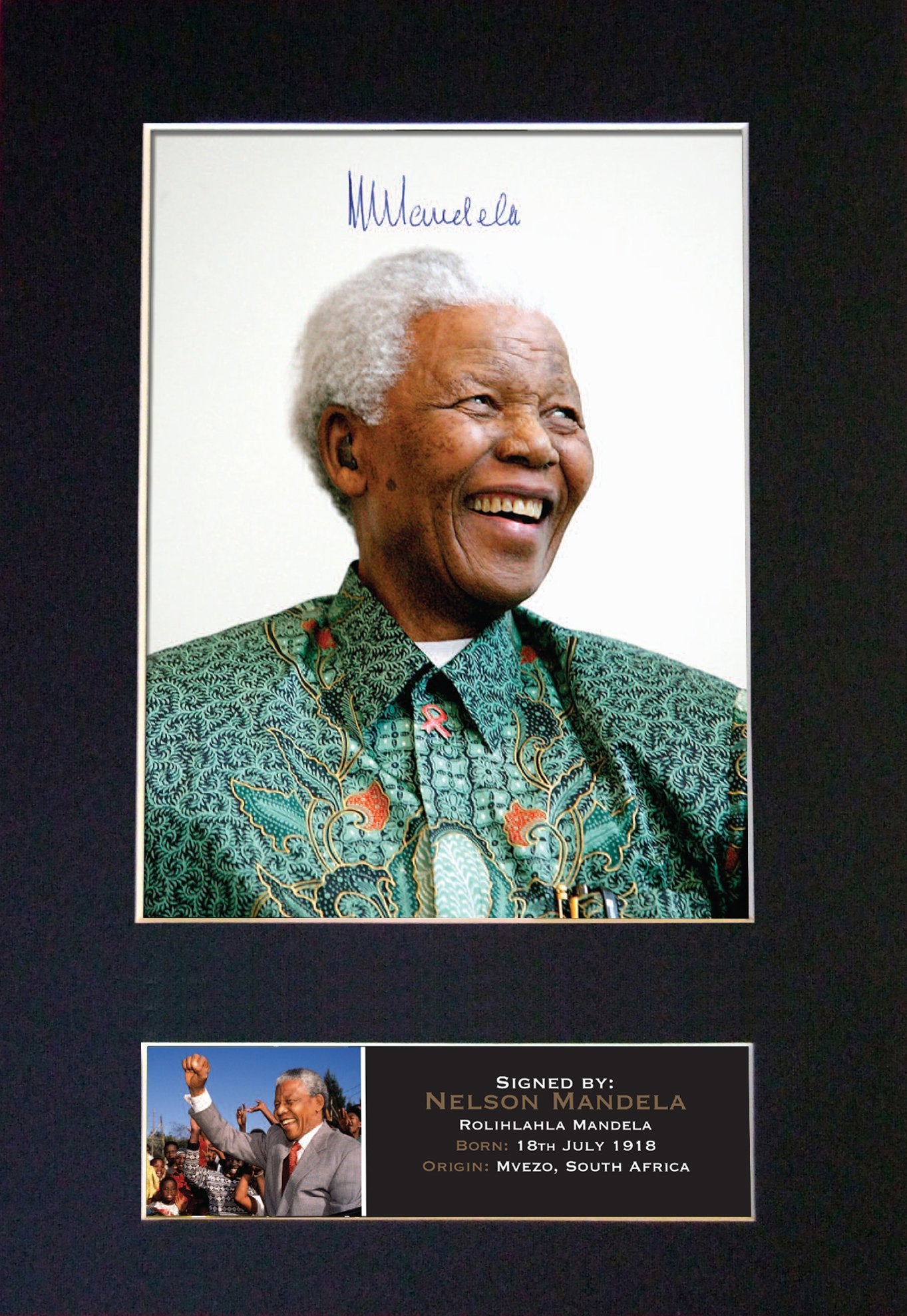 NELSON MANDELA Mounted Signed Photo Reproduction Autograph Print A4 365