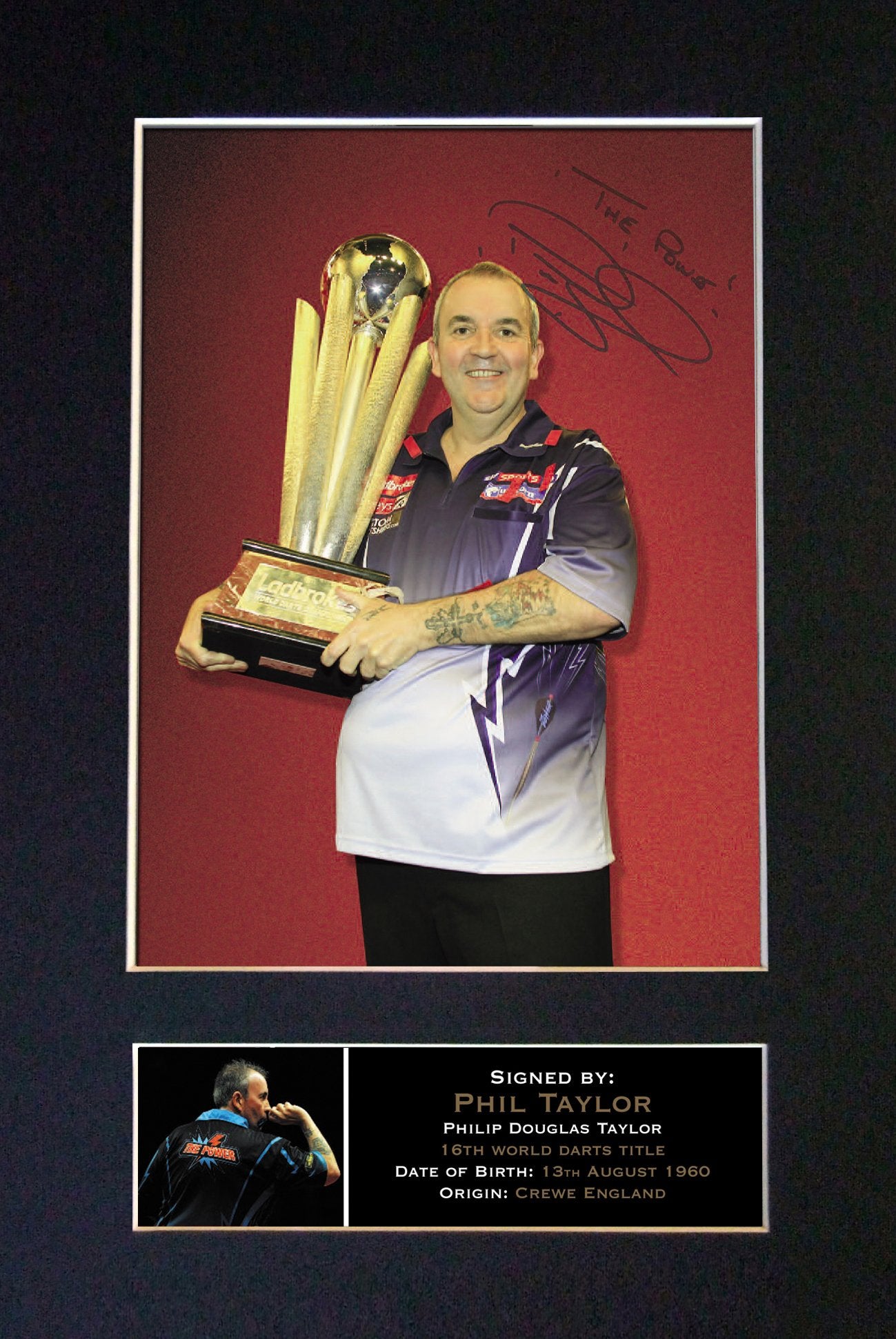 PHIL TAYLOR Mounted Signed Photo Reproduction Autograph Print A4 299