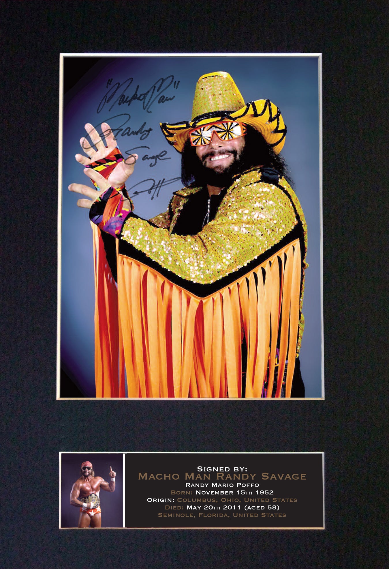 Macho Randy Savage Signed Autograph Quality Mounted Photo Repro A4 Print 638