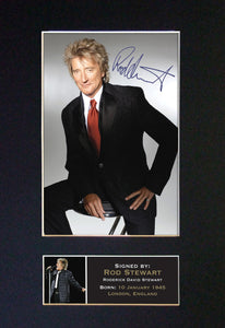 ROD STEWART Mounted Signed Photo Reproduction Autograph Print A4 60