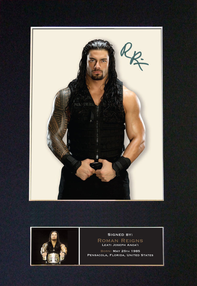 ROMAN REIGNS WWE Signed Autograph Mounted Photo Repro A4 Print 428 ...