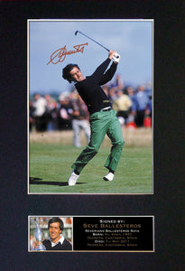 SEVE BALLESTEROS Mounted Signed Photo Reproduction Autograph Print A4 53