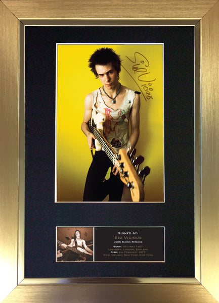 Sid Vicious Signed Autograph Quality Mounted Photo Repro A4 Print 486