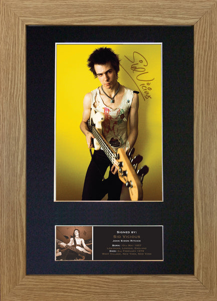 Sid Vicious Signed Autograph Quality Mounted Photo Repro A4 Print 486