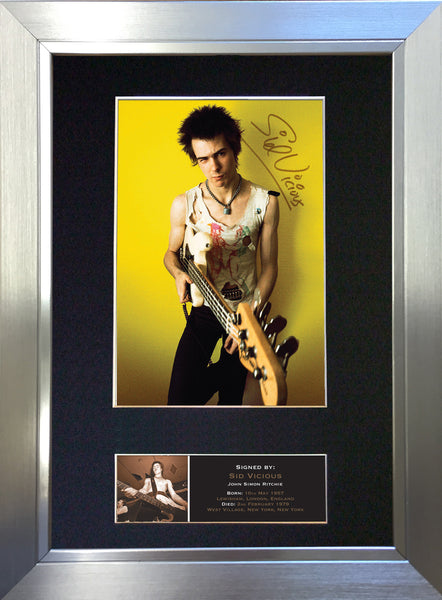 Sid Vicious Signed Autograph Quality Mounted Photo Repro A4 Print 486