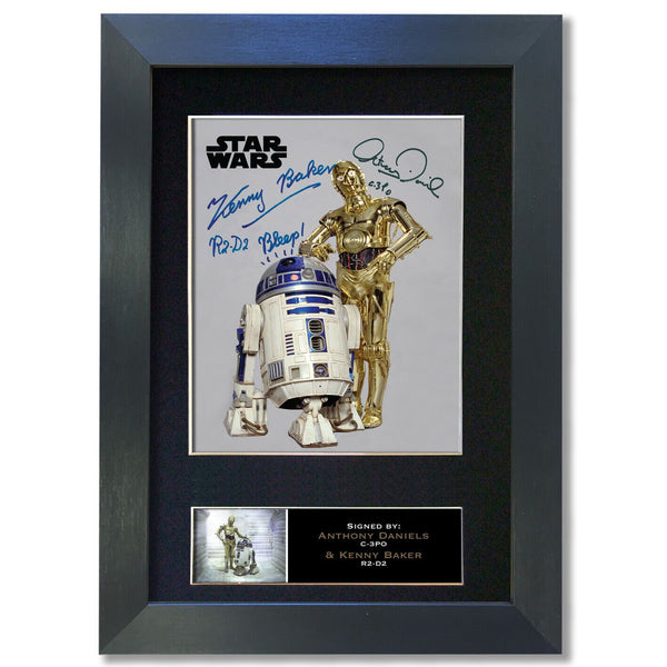 Star Wars Anthony Daniels & Kenny Baker C-3PO R2-D2 Signed Printed Autograph 844