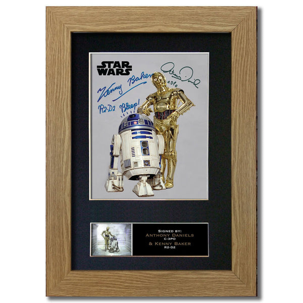 Star Wars Anthony Daniels & Kenny Baker C-3PO R2-D2 Signed Printed Autograph 844