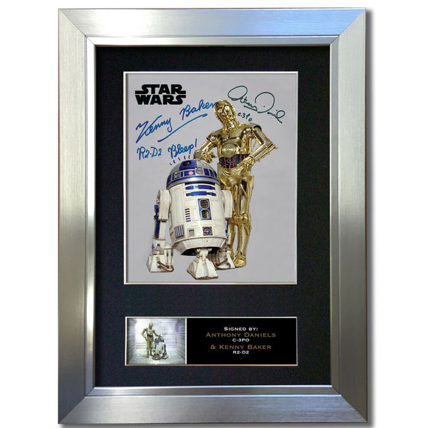 Star Wars Anthony Daniels & Kenny Baker C-3PO R2-D2 Signed Printed Autograph 844