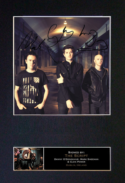 THE SCRIPT Mounted Signed Photo Reproduction Autograph Print A4 113
