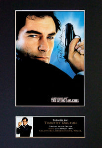 TIMOTHY DALTON Mounted Signed Photo Reproduction Autograph Print A4 292