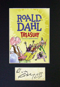 ROALD DAHL The Treasury Book Cover Autograph Signed Mounted Print 684