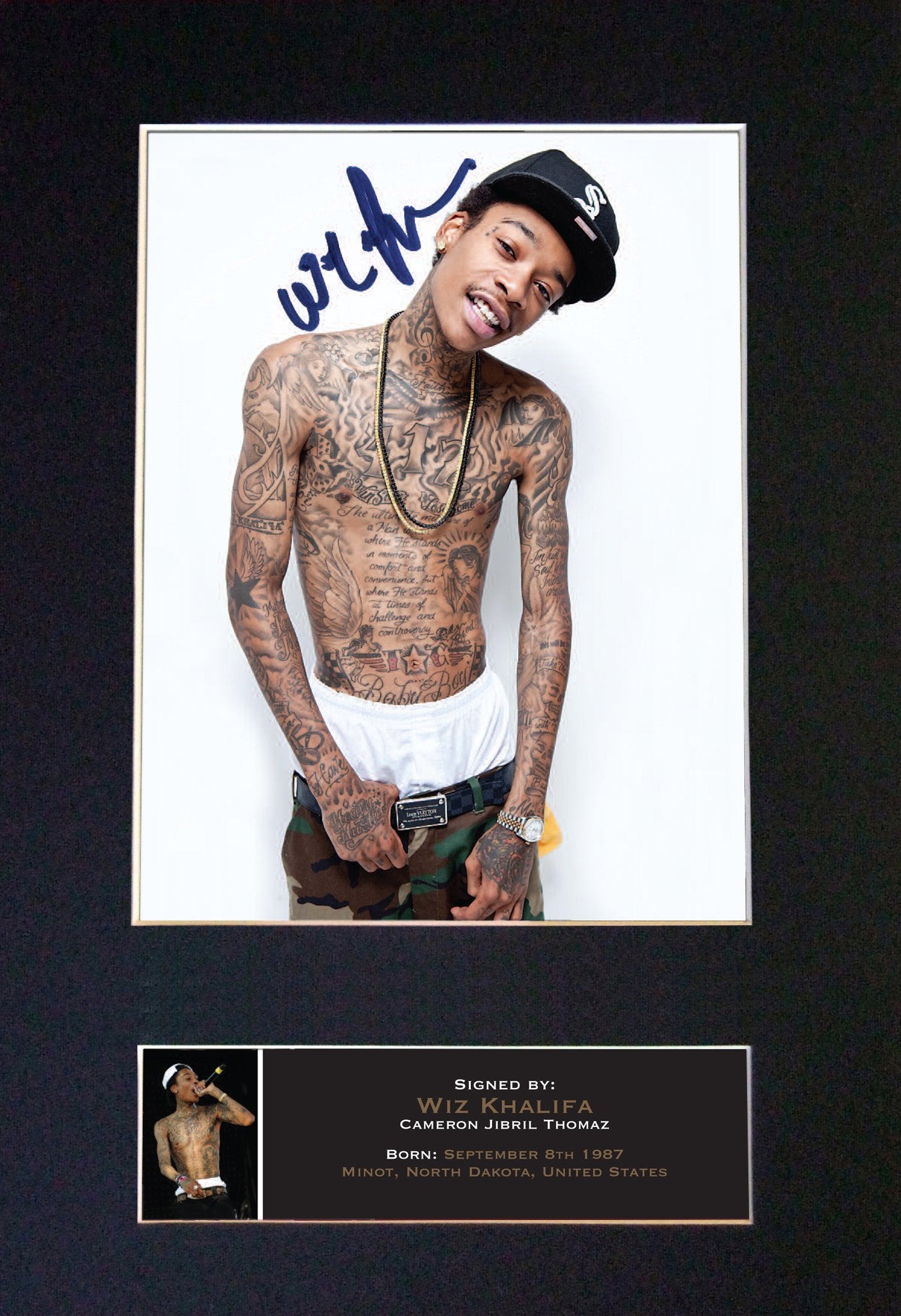 WIZ KHALIFA Signed Autograph Mounted Photo Repro A4 Print 539