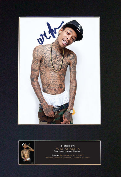 WIZ KHALIFA Signed Autograph Mounted Photo Repro A4 Print 539