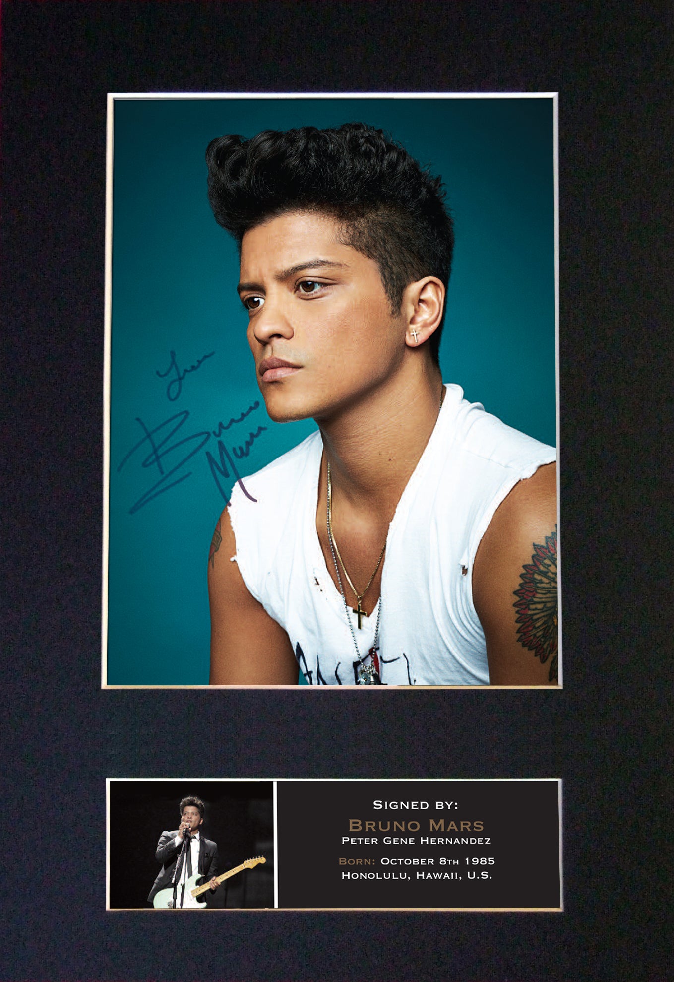 BRUNO MARS No2 Autograph Mounted Photo REPRO QUALITY PRINT A4 427